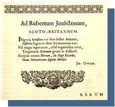Historia Rerum Britannicarum 1572-1628 - 2 verso encomium "Ad Robertum Johnstonnum" 