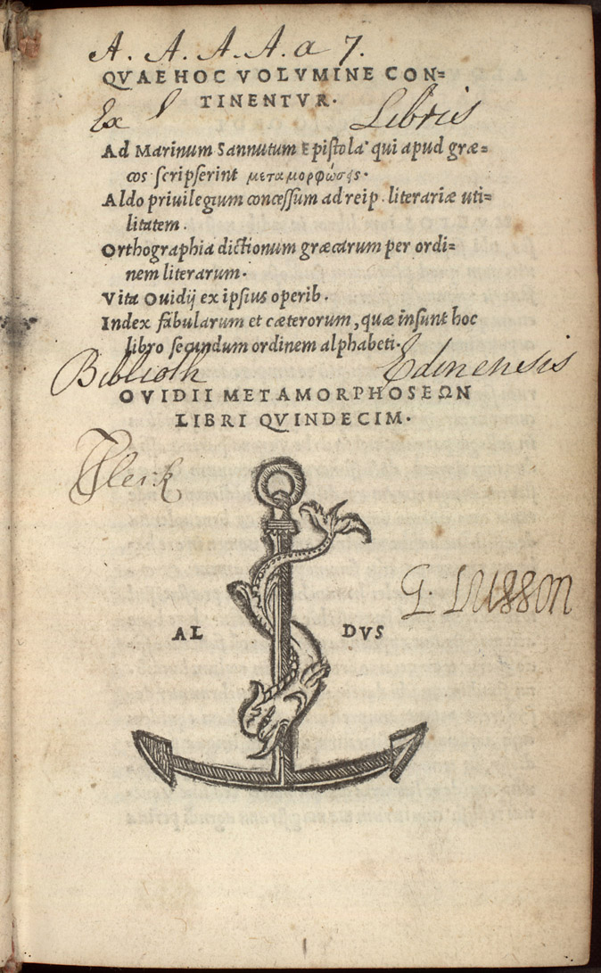 Ovidius Naso, Publius - Title page